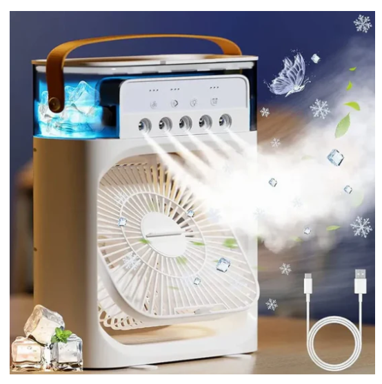 AIR COOLER©3 en 1 | Mini Ventilador Portátil con Humidificador